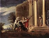 The Departure of Tobias Paintings - Tobias Healing his Father by Domenico Feti